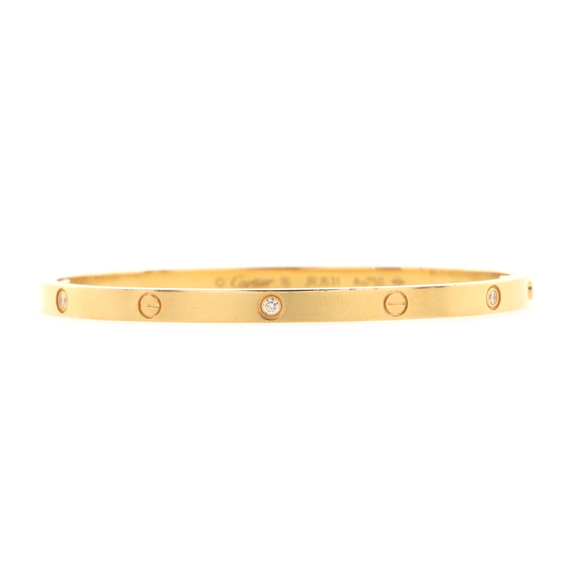 Love 6 Diamond Bracelet 18K Yellow Gold and Diamonds Small