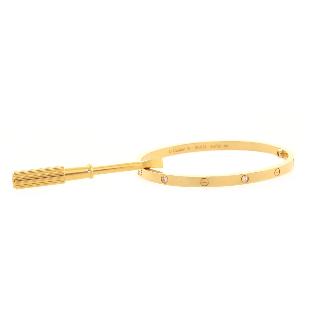 Love 6 Diamond Bracelet 18K Yellow Gold and Diamonds Small