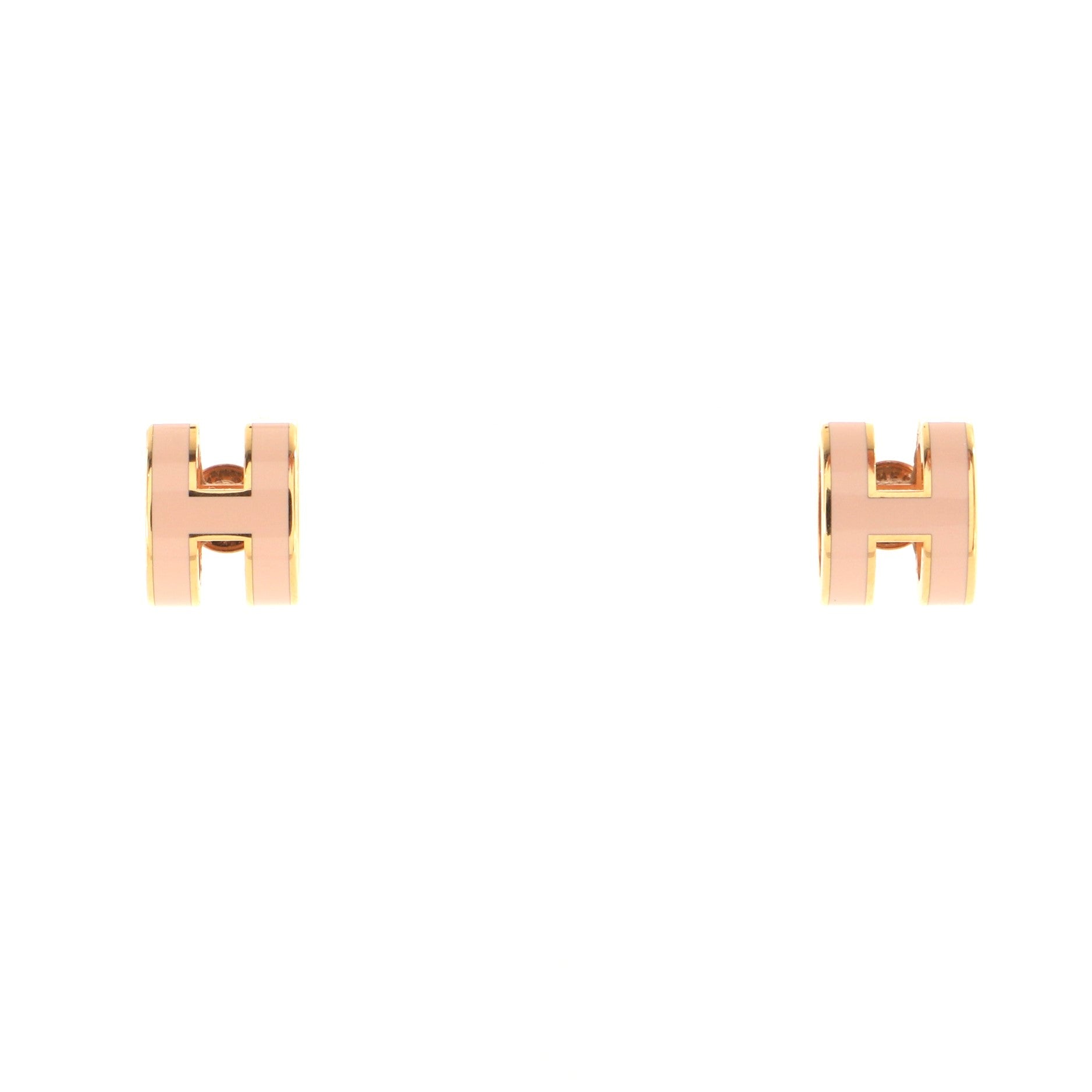 Pop H Stud Earrings Metal and Enamel Mini