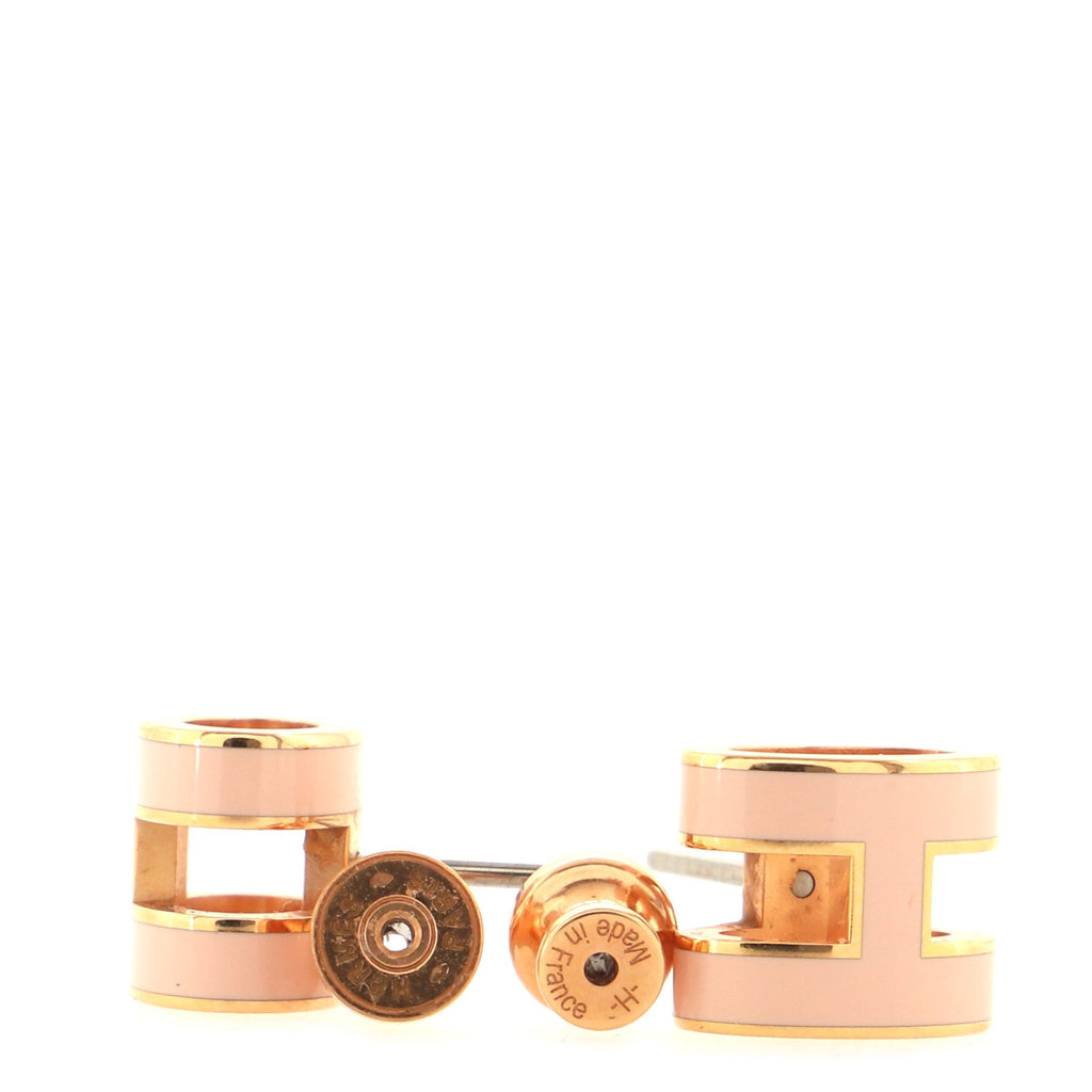 Pop H Stud Earrings Metal and Enamel Mini