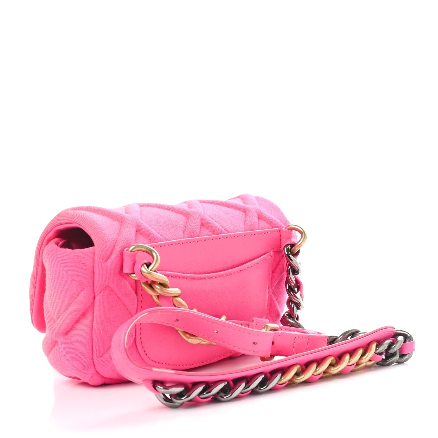Jersey Quilted Chanel 19 Waist Bag Pink