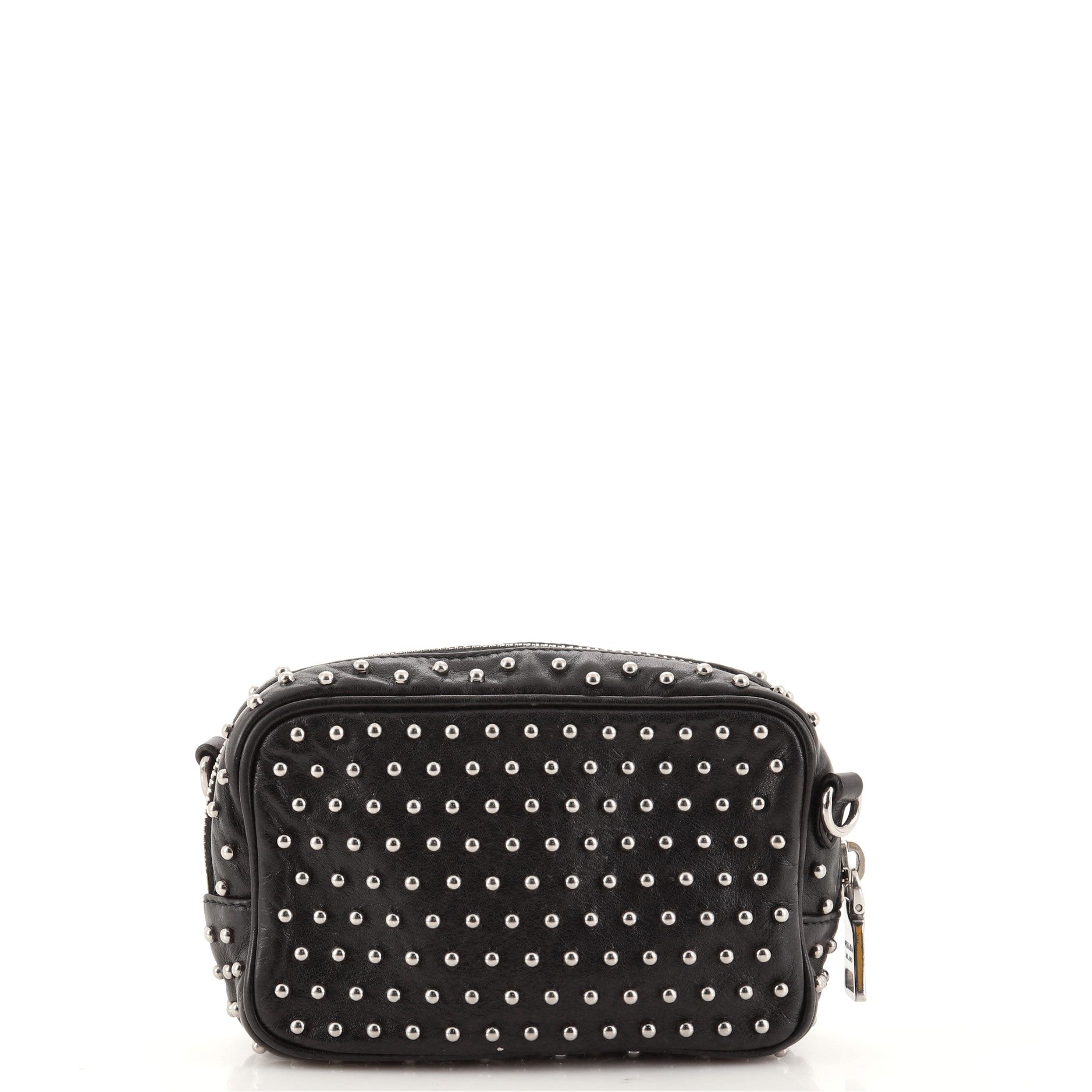 Zip Crossbody Bag Studded Soft Calfskin Mini