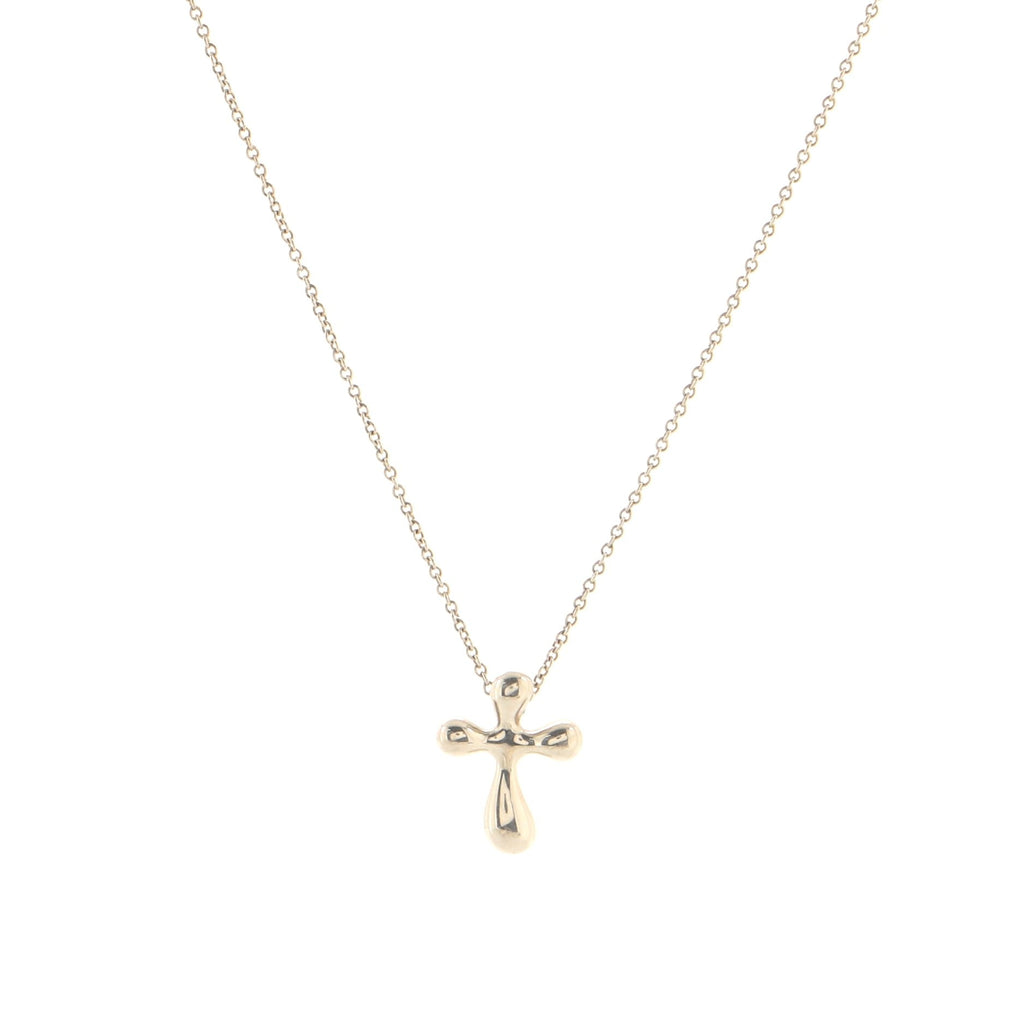 Elsa Peretti Cross Pendant Necklace Sterling Silver 14mm
