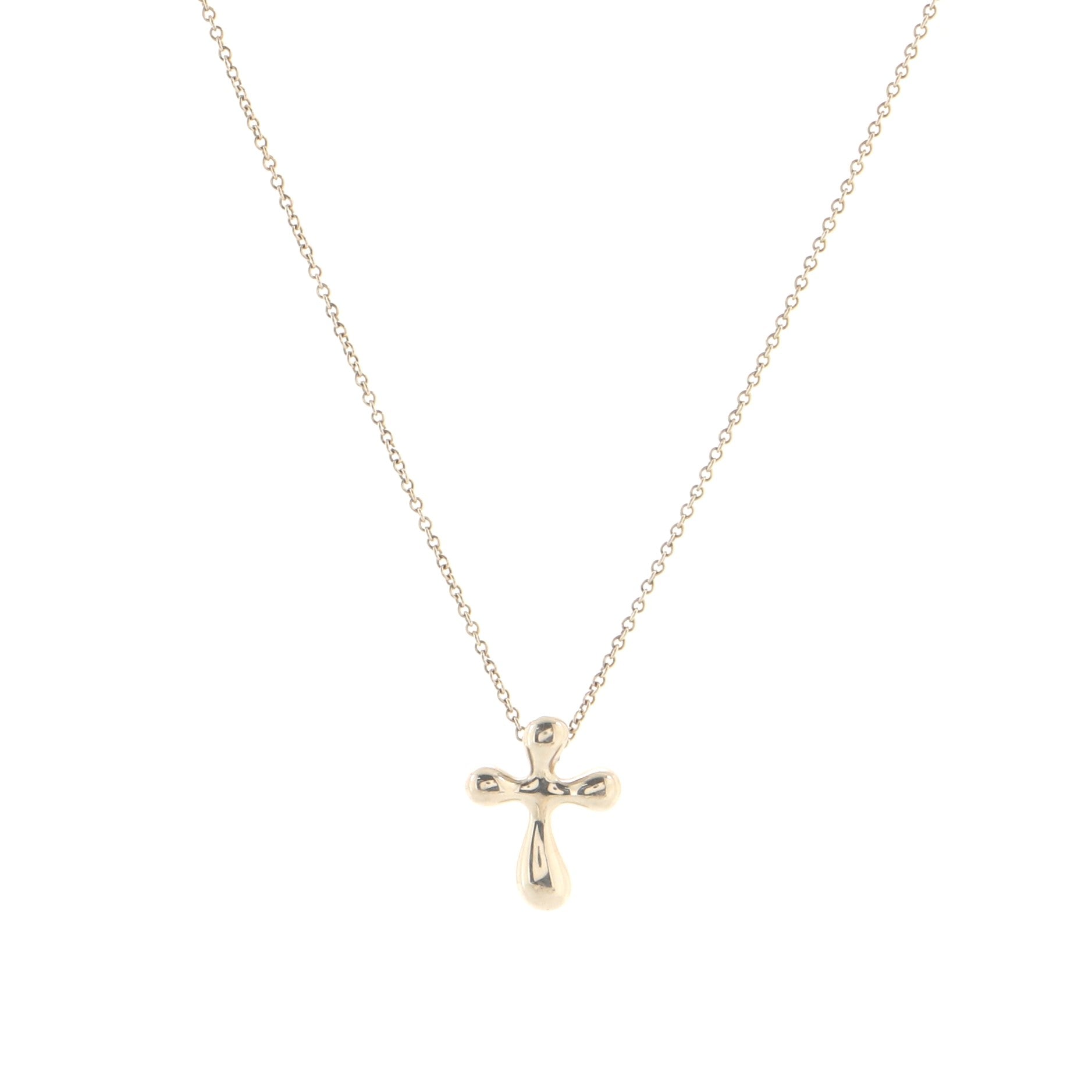 Elsa Peretti Cross Pendant Necklace Sterling Silver 14mm
