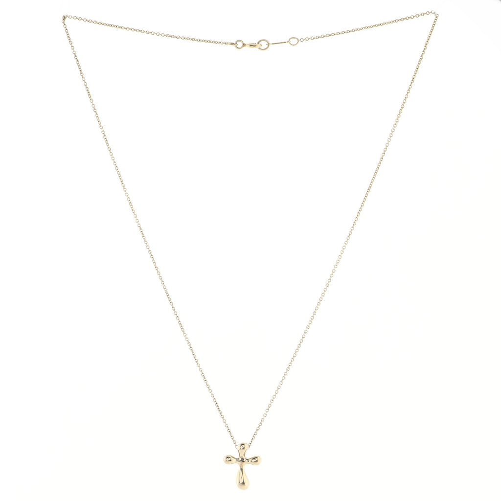 Elsa Peretti Cross Pendant Necklace Sterling Silver 14mm