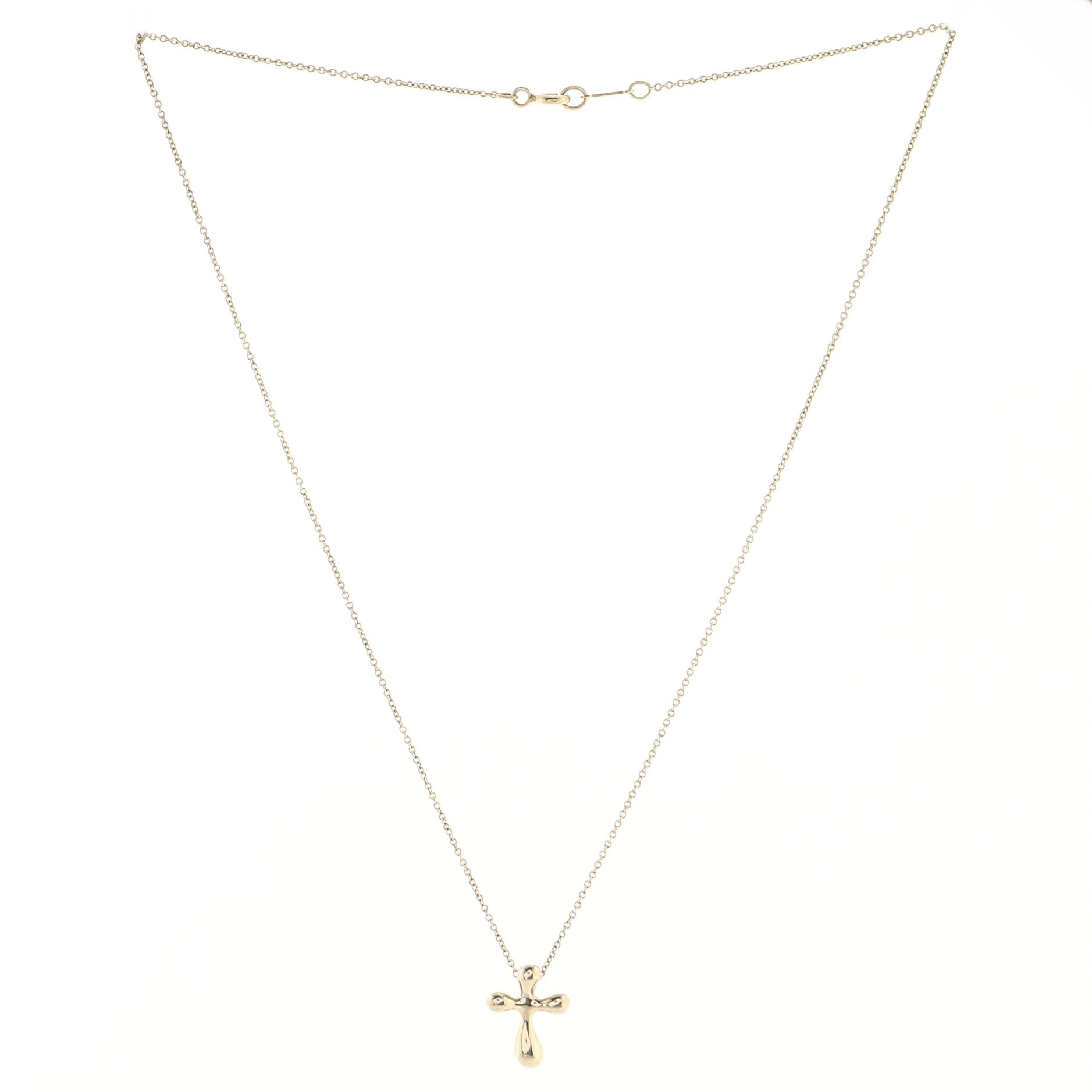 Elsa Peretti Cross Pendant Necklace Sterling Silver 14mm