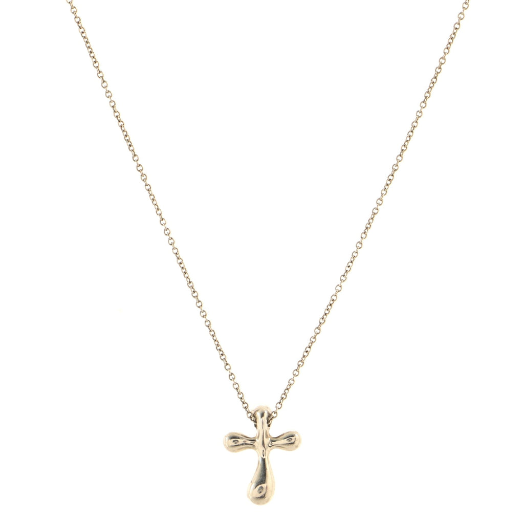 Elsa Peretti Cross Pendant Necklace Sterling Silver 14mm