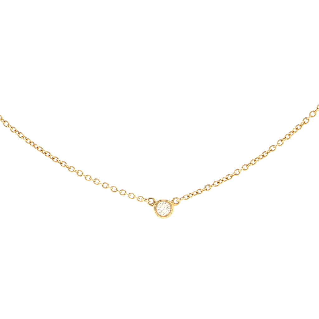 Elsa Peretti Diamonds By The Yard Pendant Necklace 18K Yellow Gold with Diamond .05CT