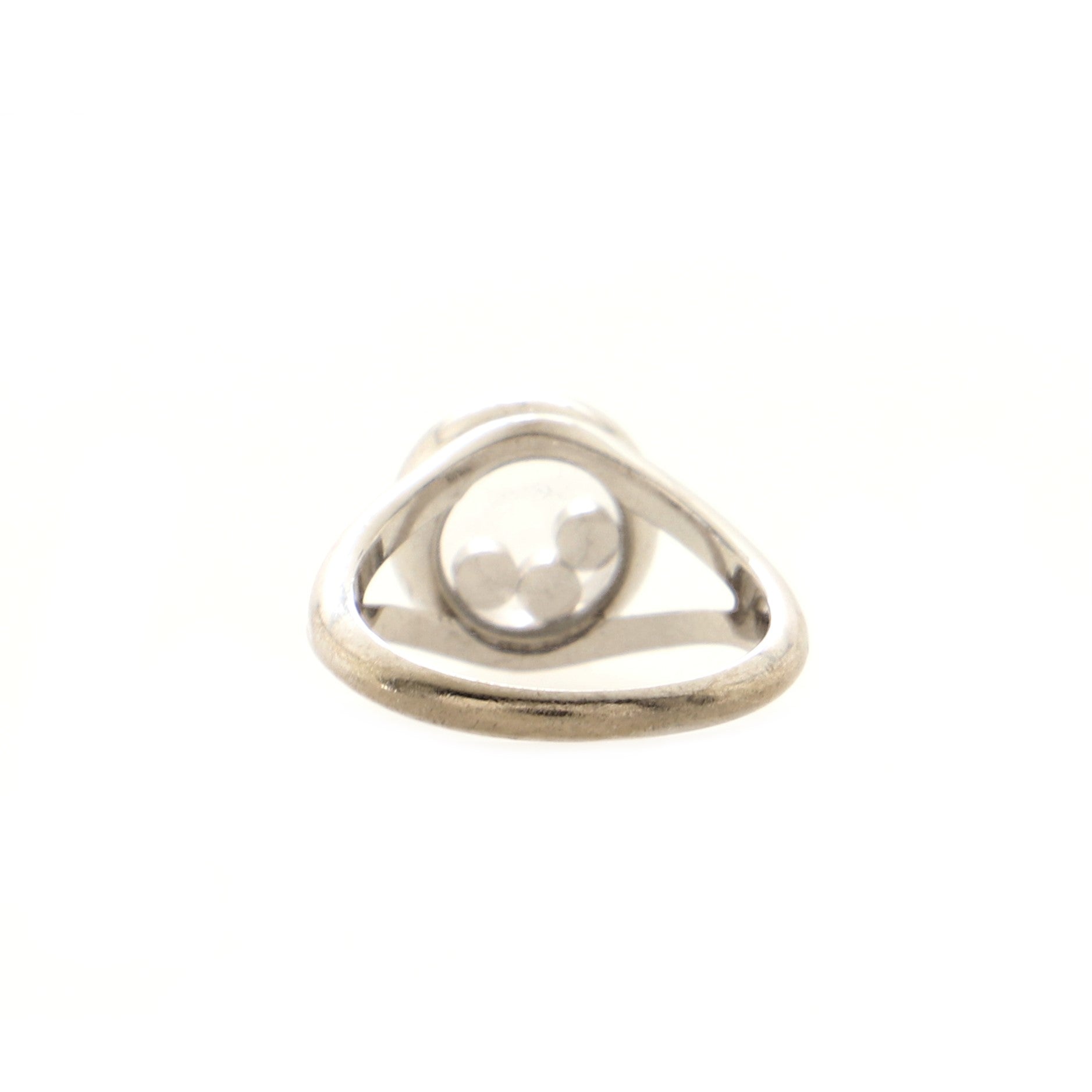 Happy Diamonds Round Ring 18K White Gold with Diamonds and Floating Diamonds