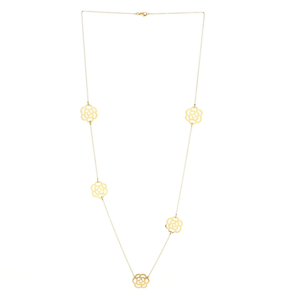 Camellia 5 Motif Necklace 18K Yellow Gold