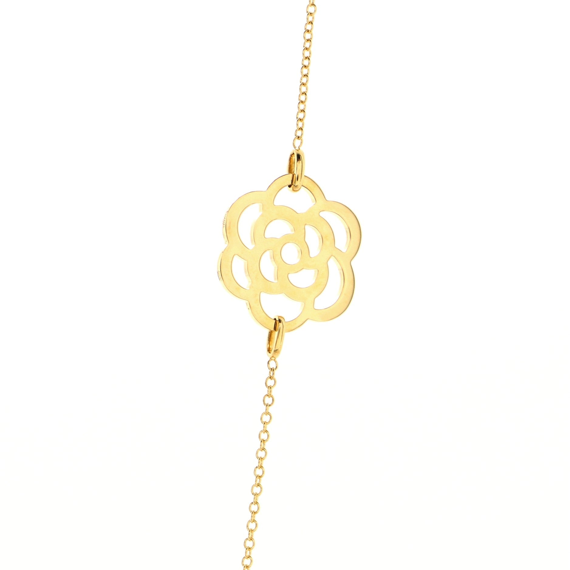 Camellia 5 Motif Necklace 18K Yellow Gold
