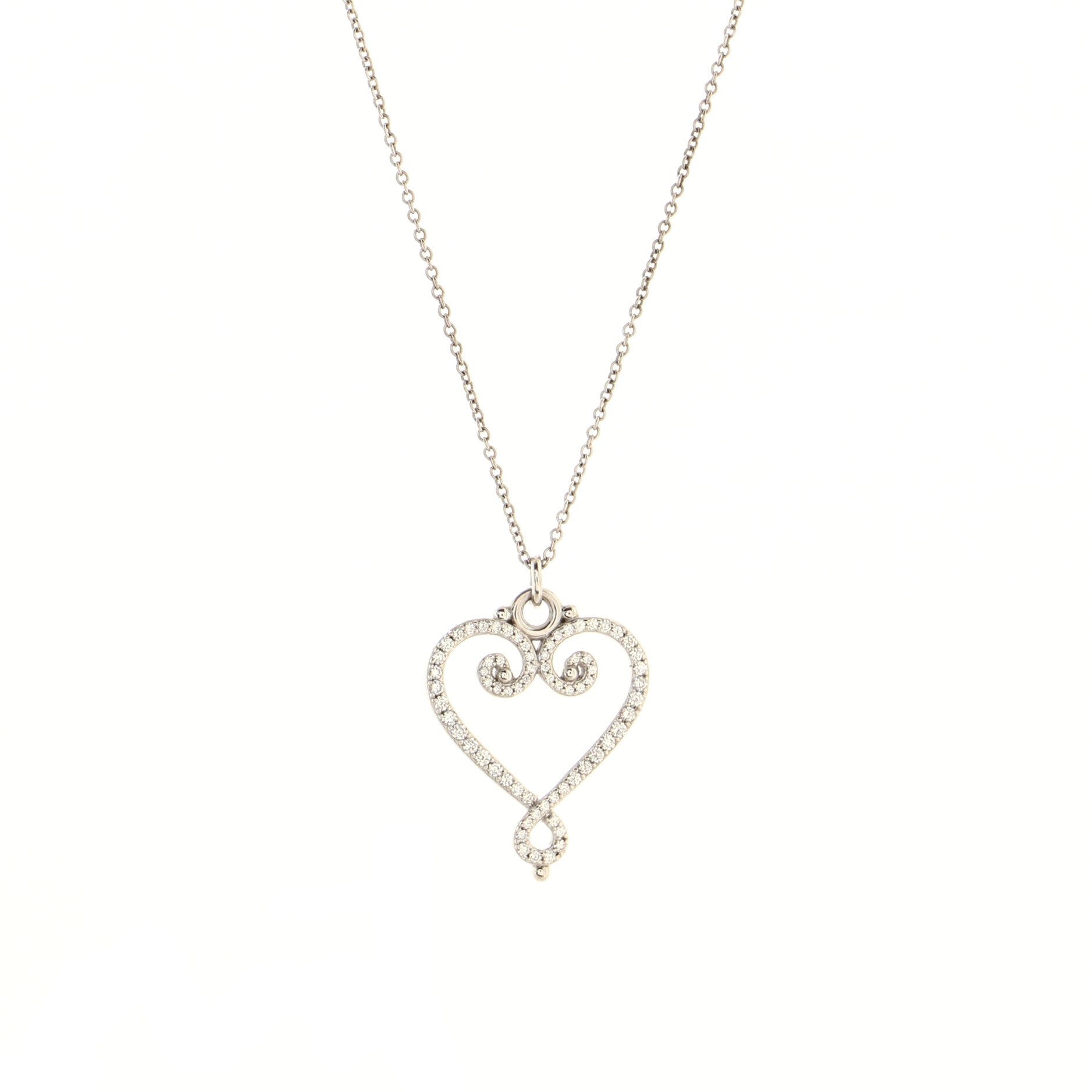 Venice Goldoni Pendant Necklace 18K White Gold with Diamonds