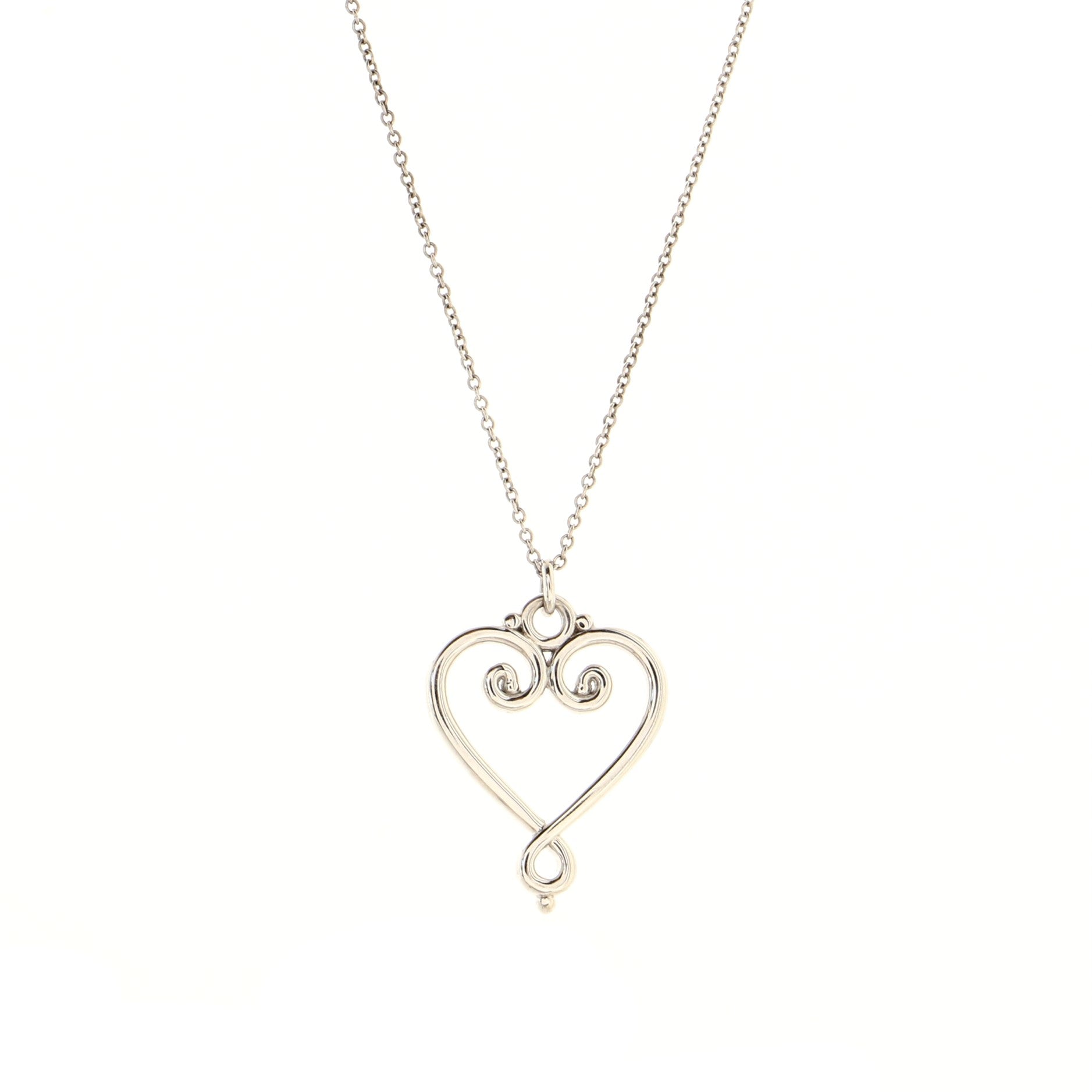 Venice Goldoni Pendant Necklace 18K White Gold with Diamonds