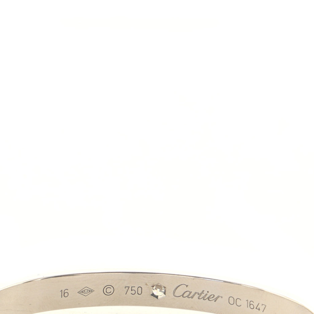 Love 1 Diamond Cuff Bracelet 18K White Gold with Diamond