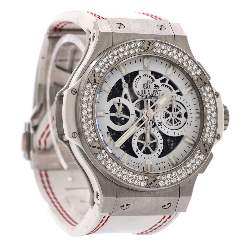 Big Bang Aero Bang Chronograph Automatic Watch Stainless Steel and Rubber with Diamond Bezel 44
