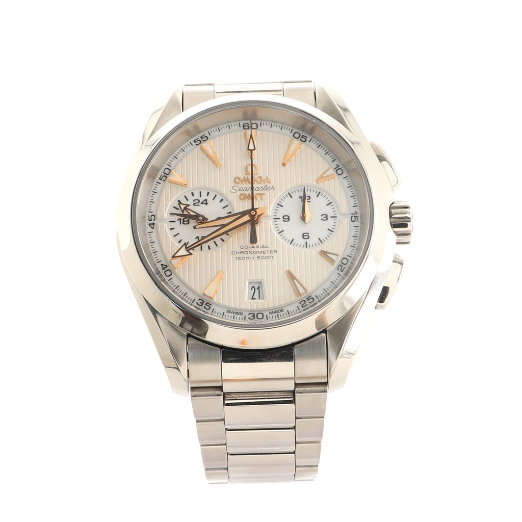 Seamaster Aqua Terra 150M Co-Axial Chronometer GMT Chronograph Automatic Watch Stainless Steel 43