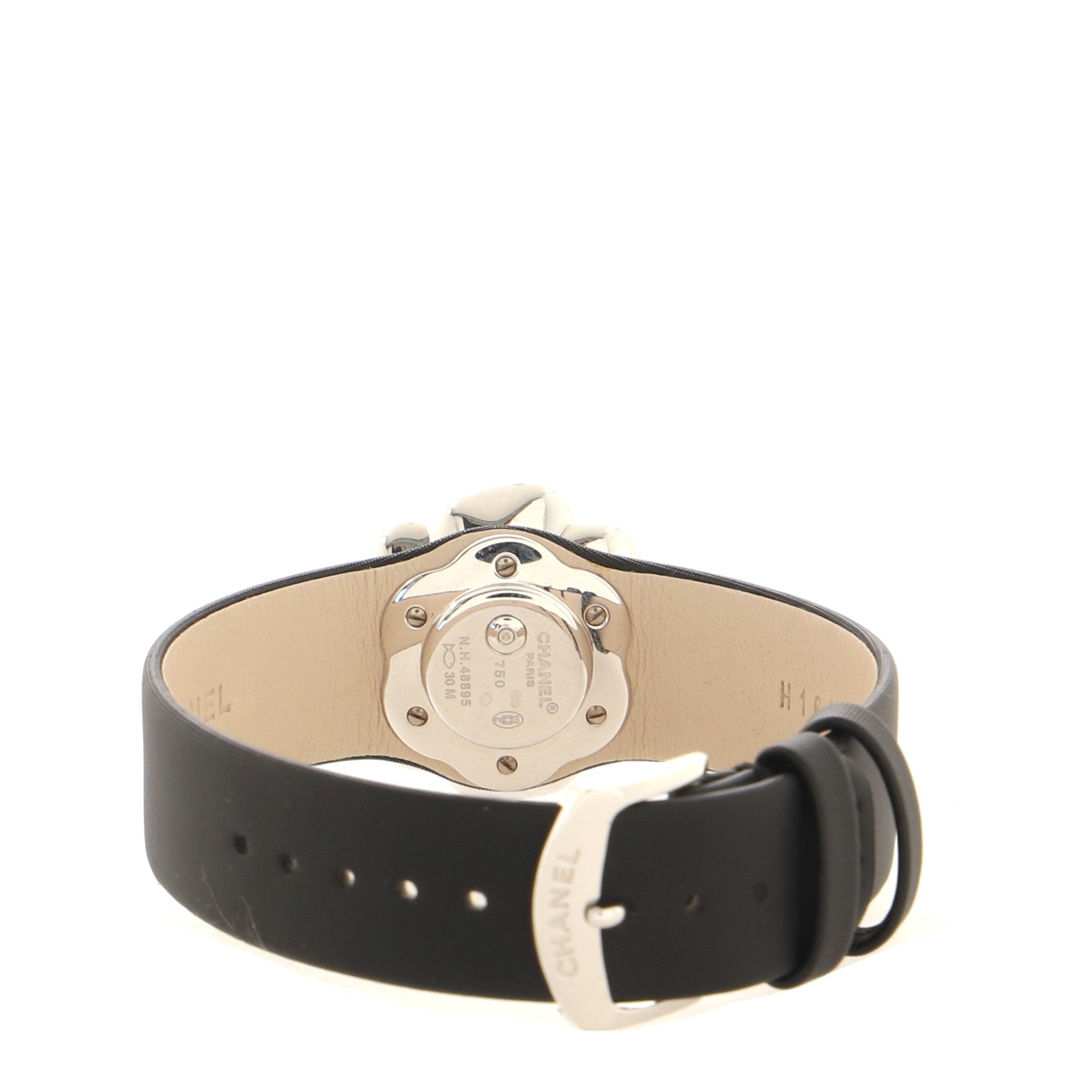 Camellia Quartz Watch White Gold with Satin and Diamond Bezel and Dial 25