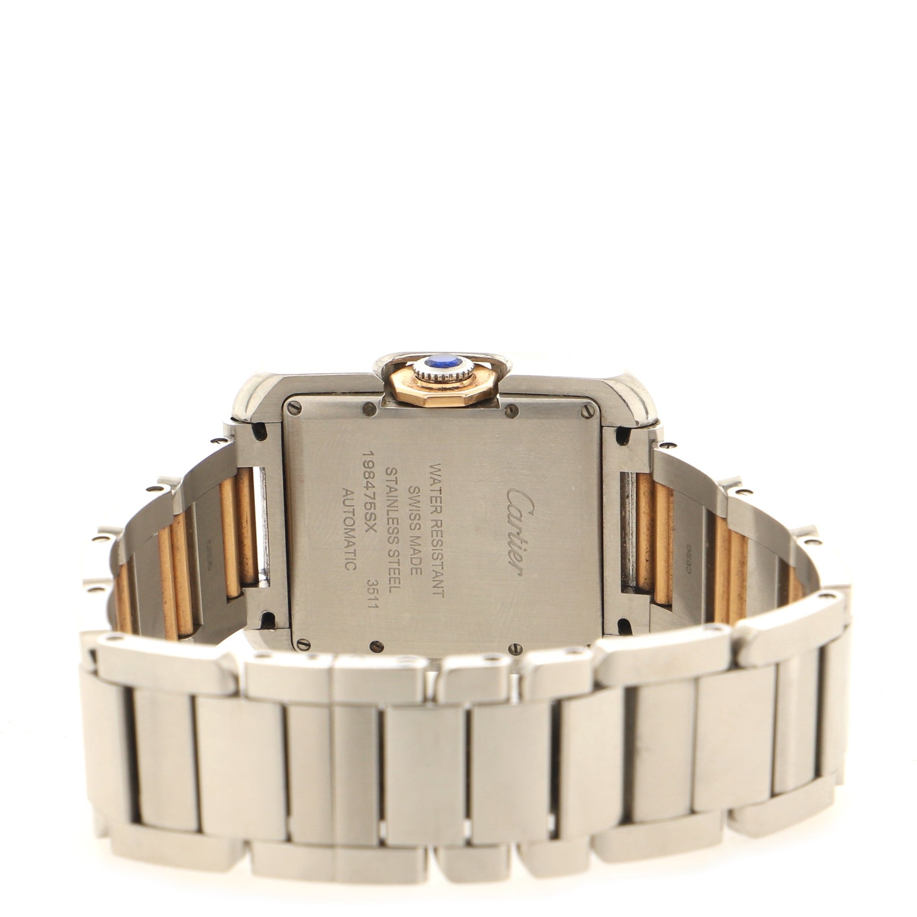 Tank Anglaise Automatic Watch Stainless Steel and Rose Gold 30