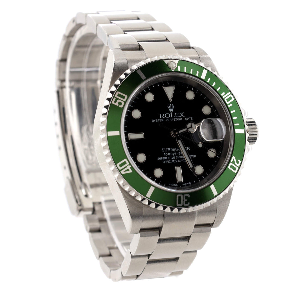 Oyster Perpetual Submariner Kermit Date Automatic Watch Stainless Steel 40