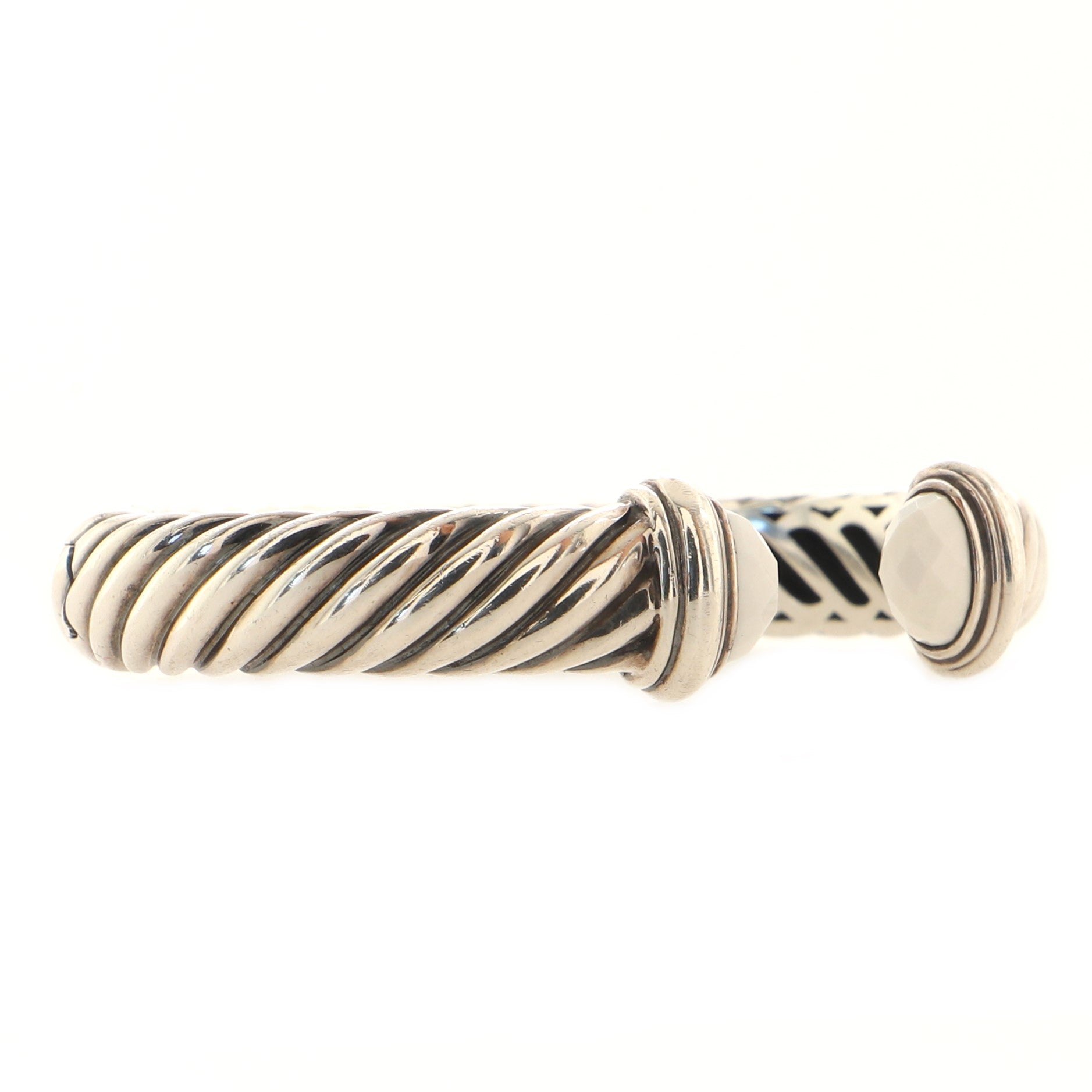Waverly Bracelet Sterling Silver with White Agate 10mm