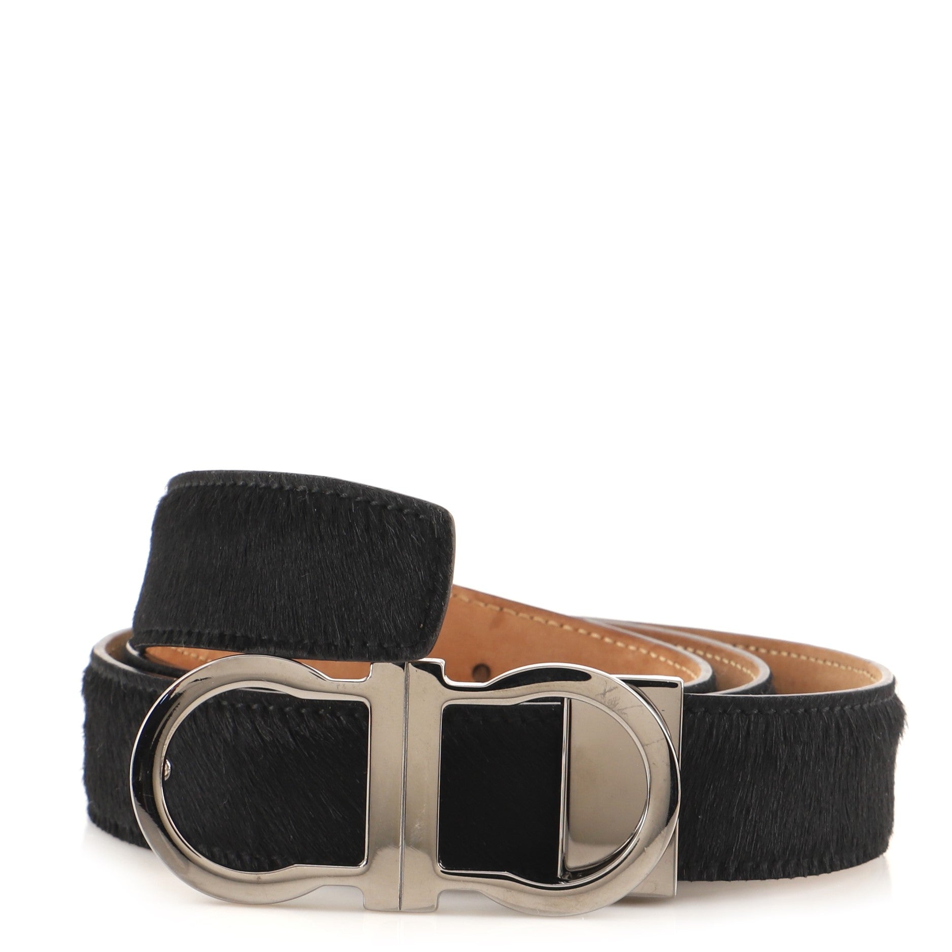 Gancini Belt Calf Hair Medium 90