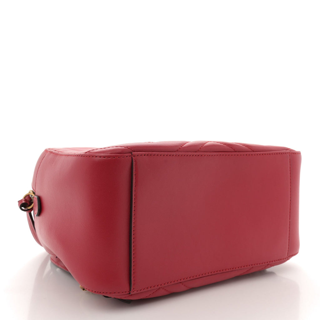 Calfskin Matelasse GG Marmont Dome Backpack Hibiscus Red