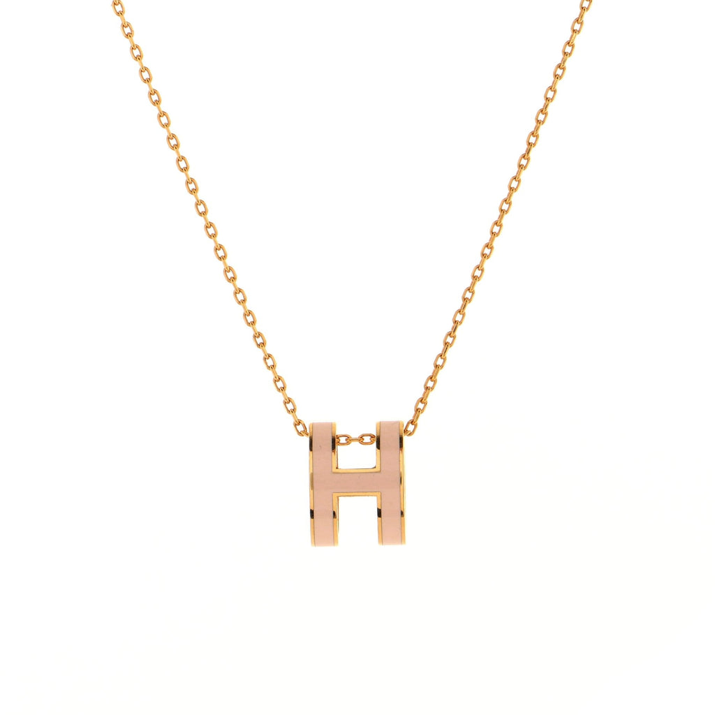 Pop H Pendant Chain Necklace Metal and Enamel