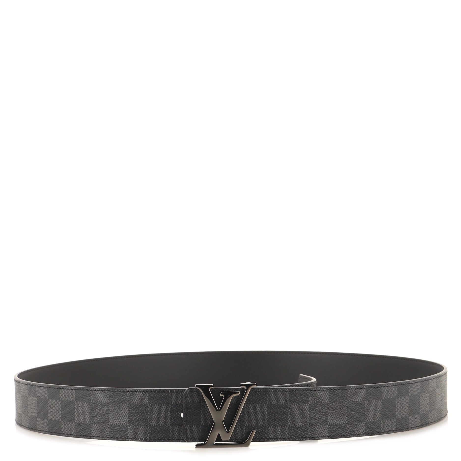 LV Initiales Reversible Belt Damier Graphite and Leather Wide 120