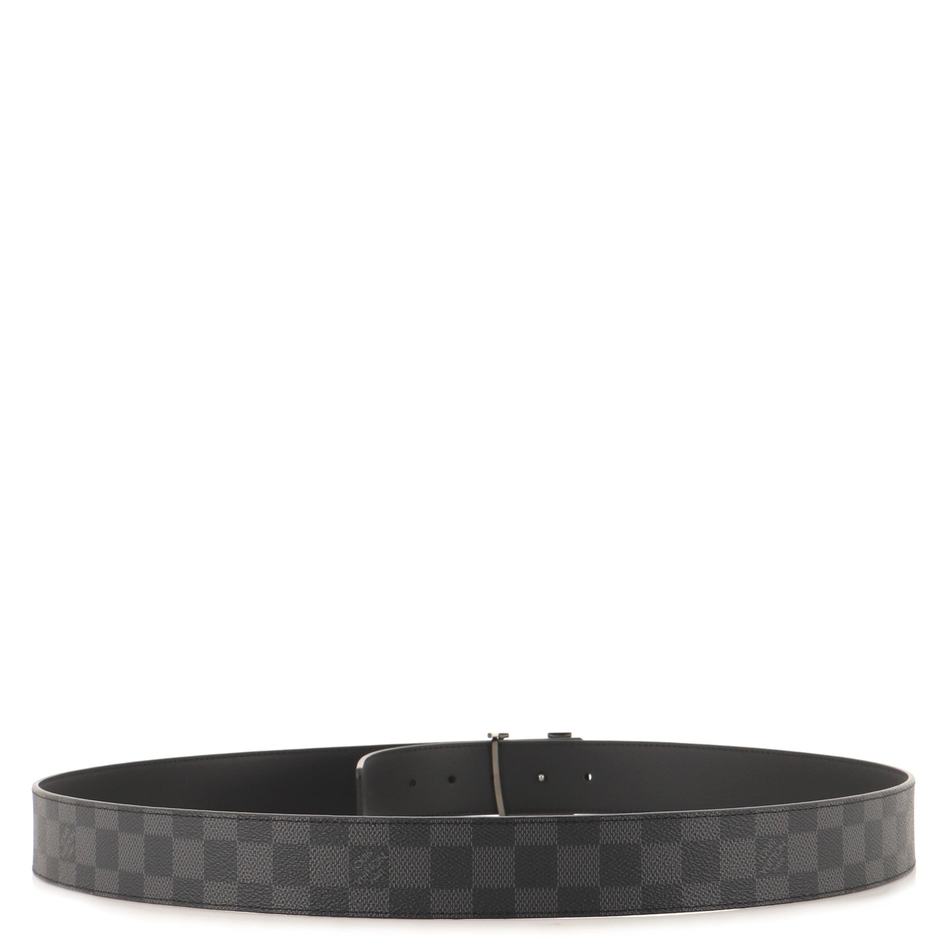 LV Initiales Reversible Belt Damier Graphite and Leather Wide 120