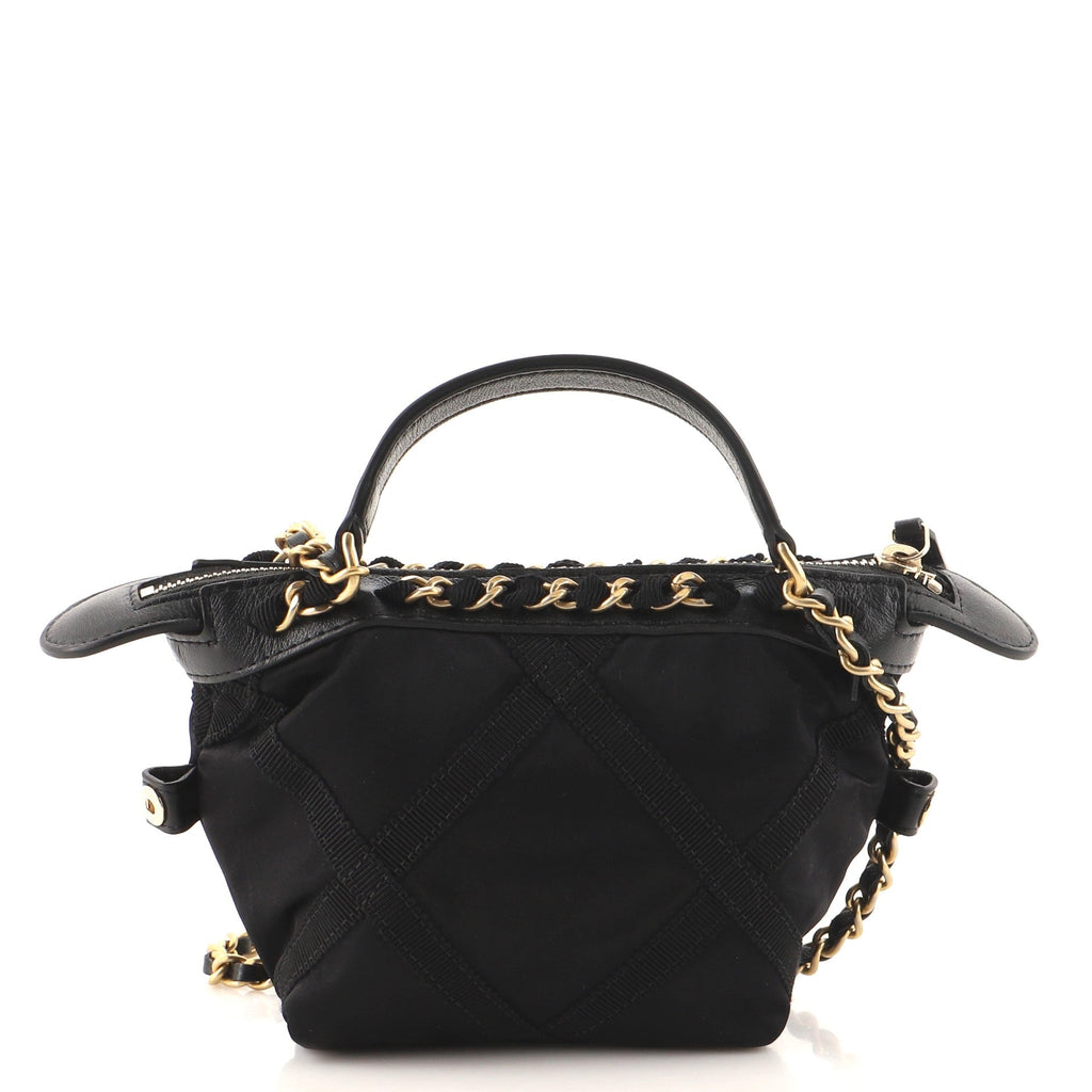 Top Handle Clutch with Chain Nylon with Grosgrain Mini