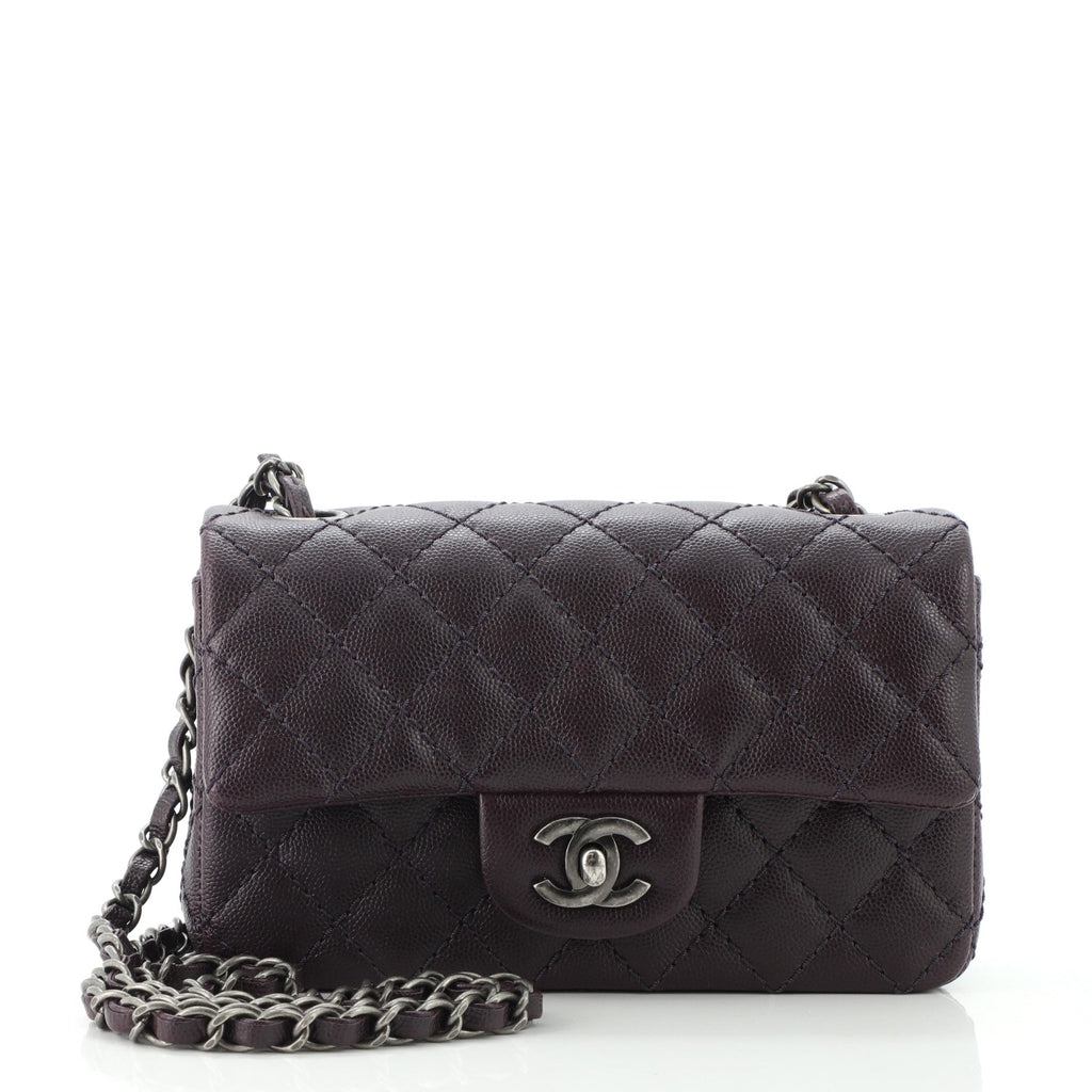 Classic Single Flap Bag Quilted Caviar Mini