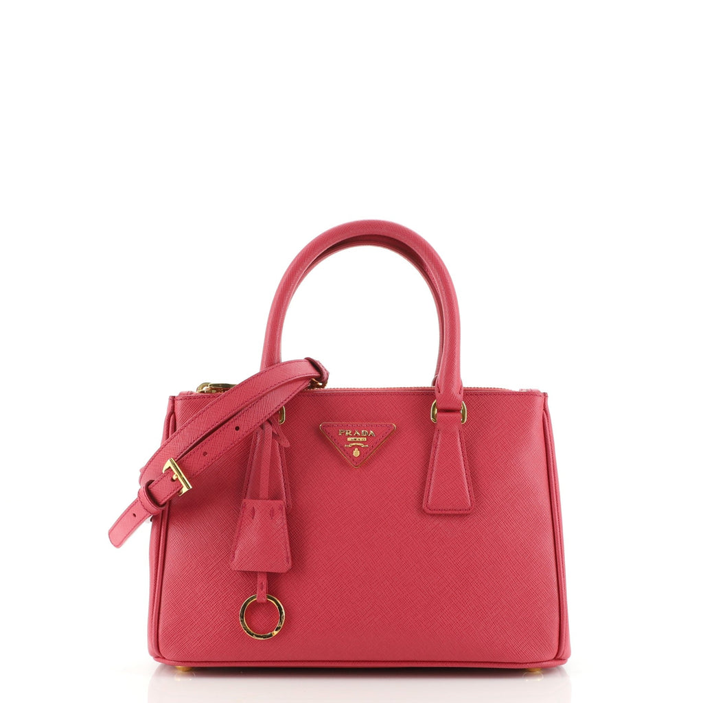 Double Zip Lux Tote Saffiano Leather Mini