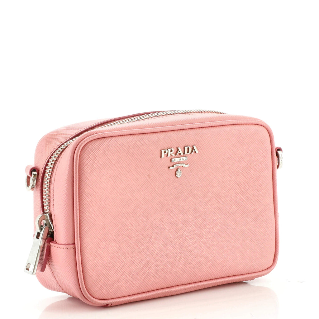 Camera Shoulder Bag Saffiano Leather Mini