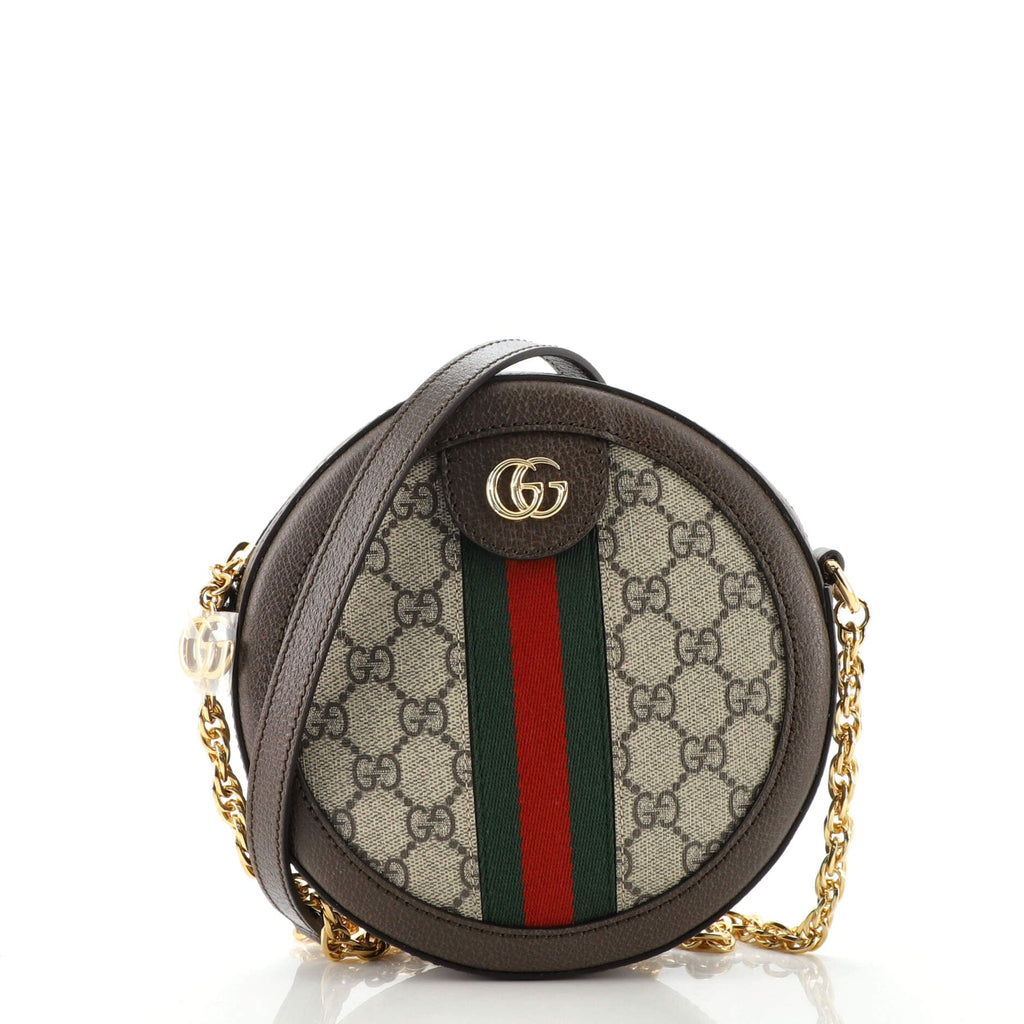 Ophidia Round Shoulder Bag GG Coated Canvas Mini