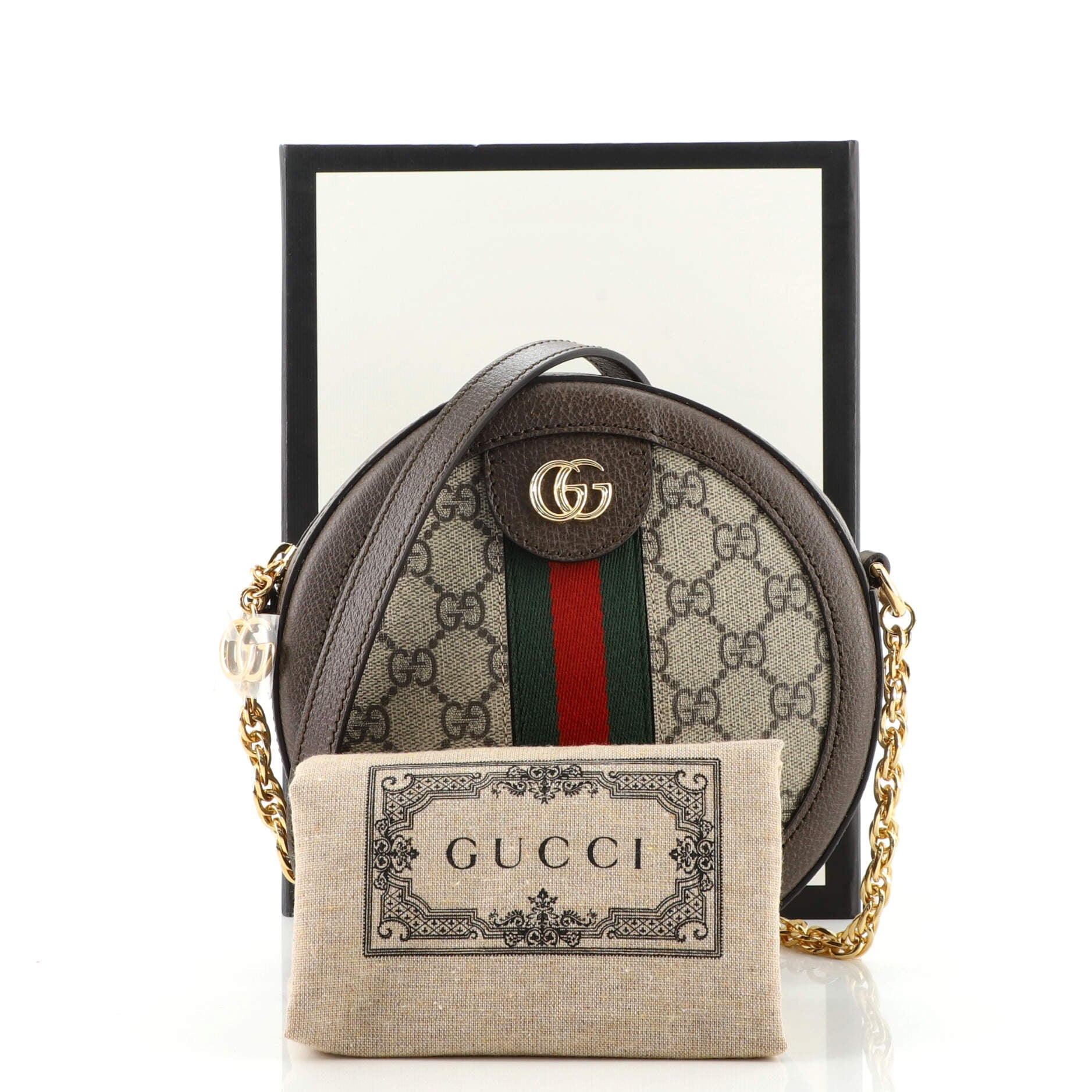 Ophidia Round Shoulder Bag GG Coated Canvas Mini