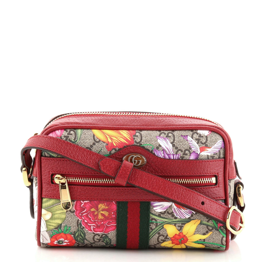 Ophidia Shoulder Bag Flora GG Coated Canvas Mini