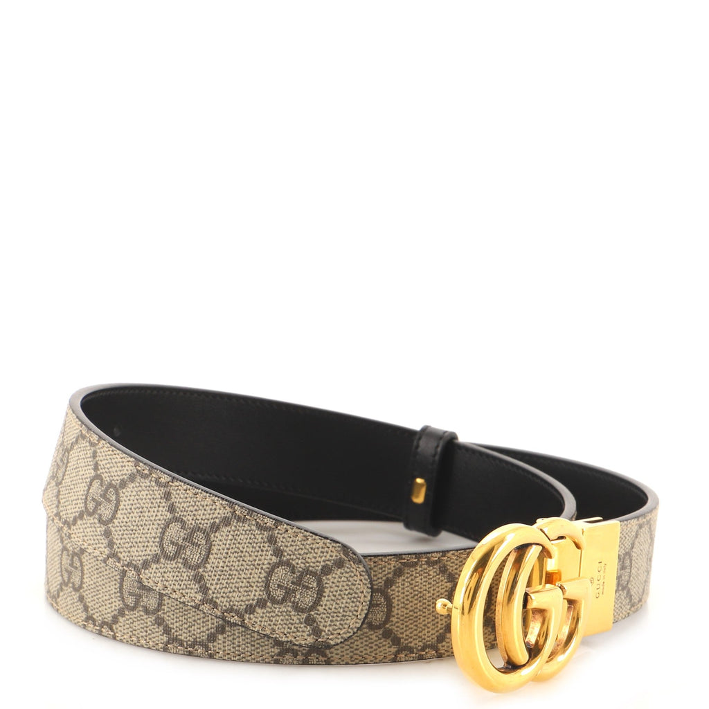 GG Marmont Reversible Belt GG Coated Canvas and Leather Medium 85
