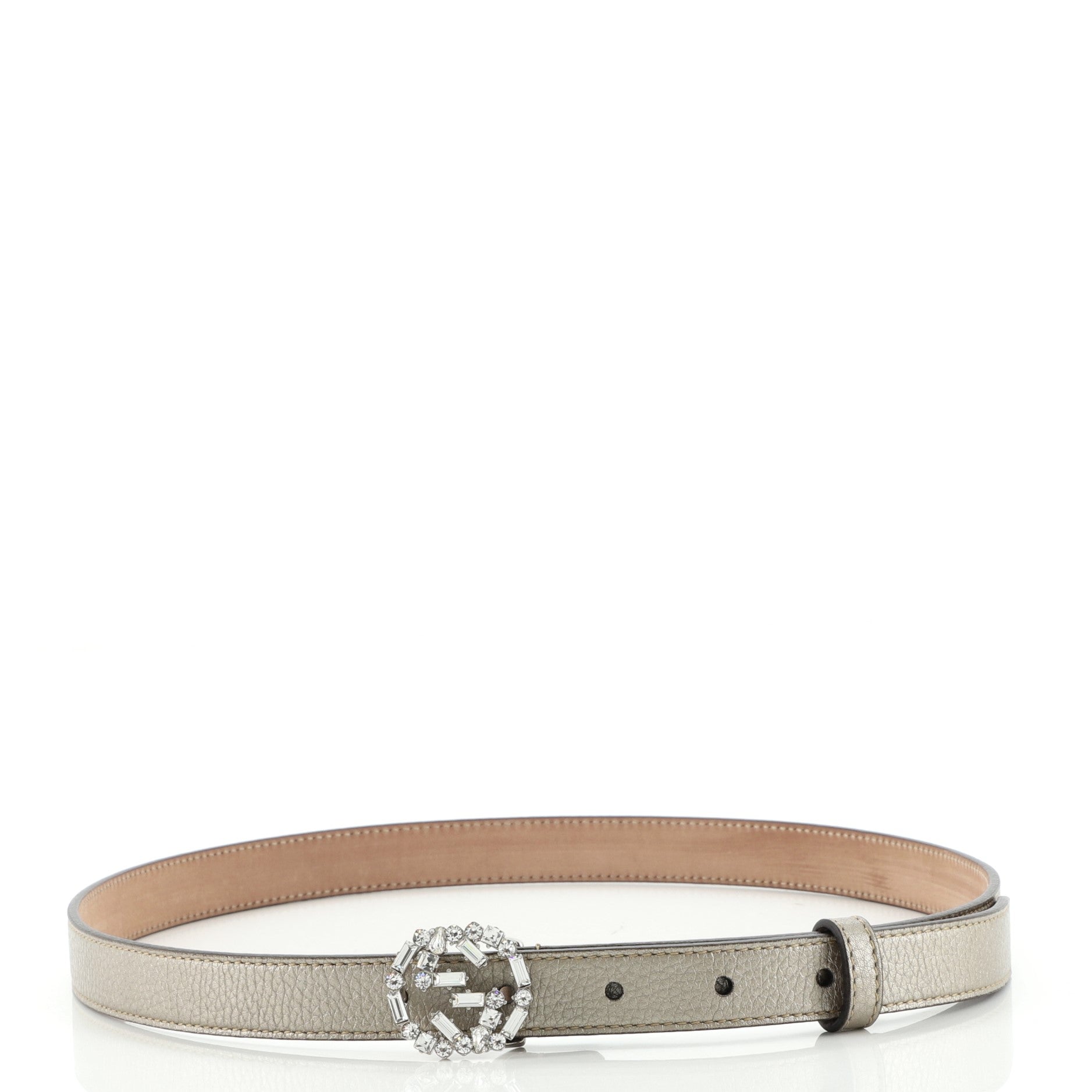 Crystal Around GG Belt Leather Thin 85