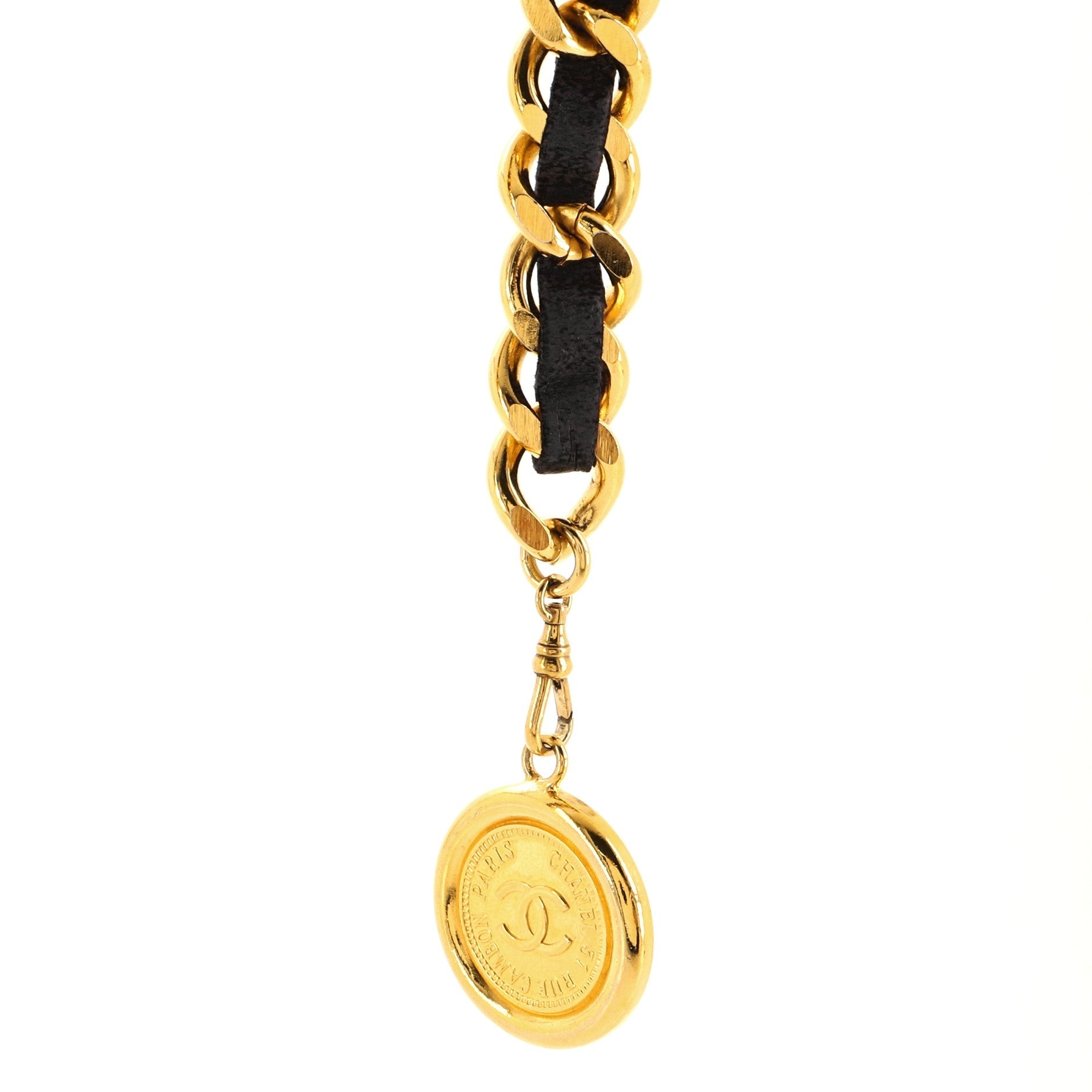 Vintage Medallion Chain Belt Metal and Leather 0