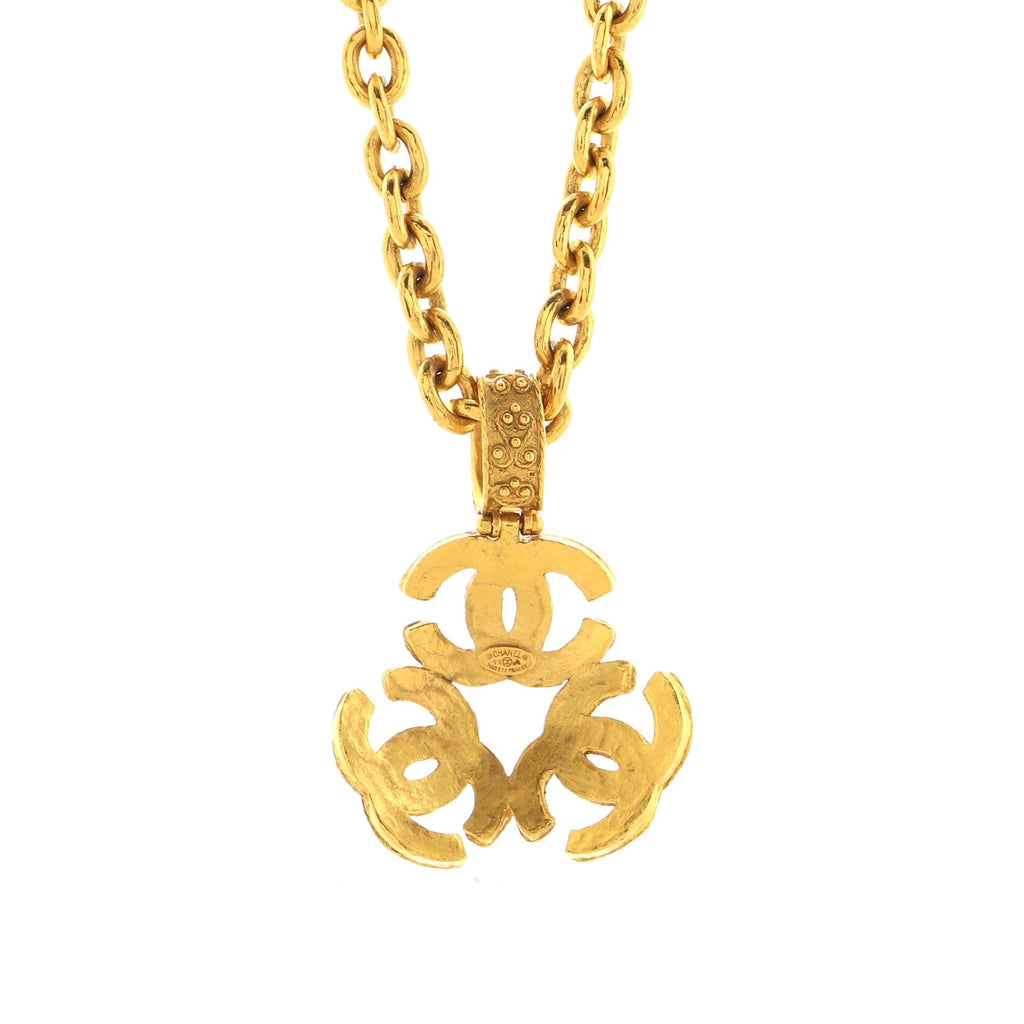 Vintage Triple CC Chain Necklace Metal