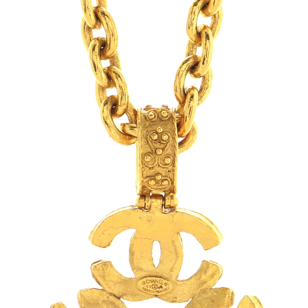 Vintage Triple CC Chain Necklace Metal