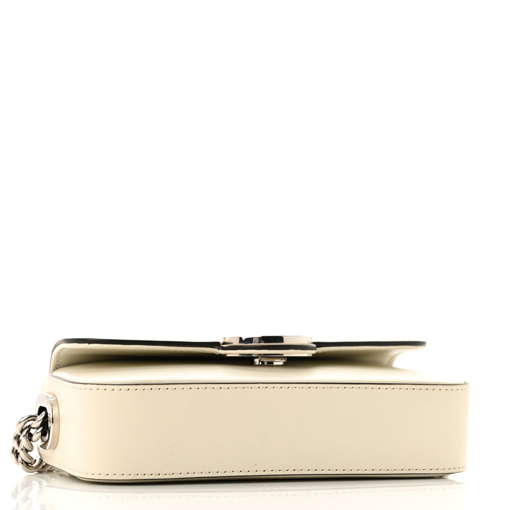 Senna Calfskin Petite Mini GG Top Handle Shoulder Bag Mystic White