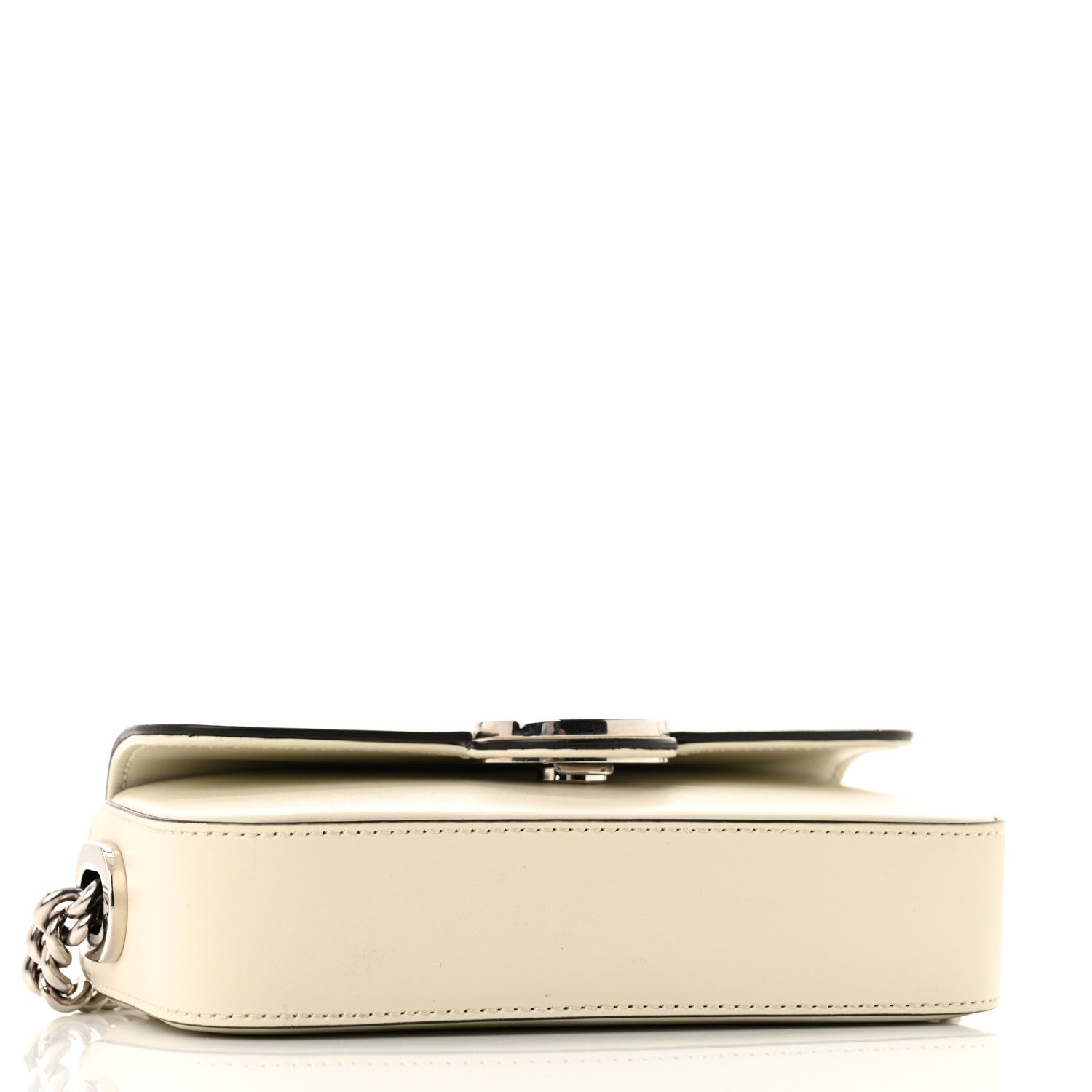 Senna Calfskin Petite Mini GG Top Handle Shoulder Bag Mystic White