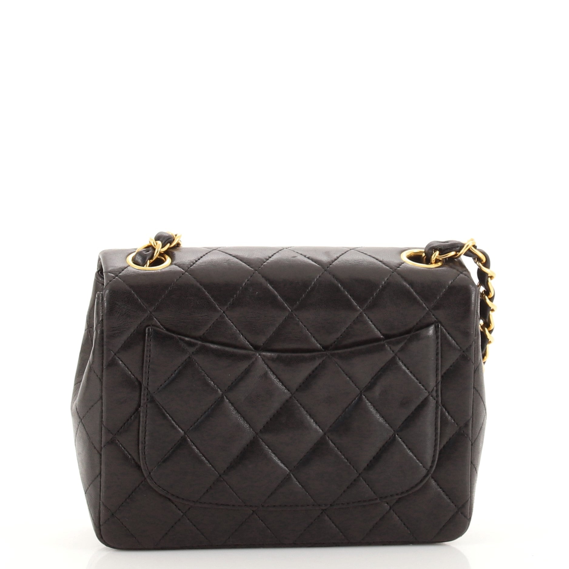 Vintage Square Classic Single Flap Bag Quilted Lambskin Mini