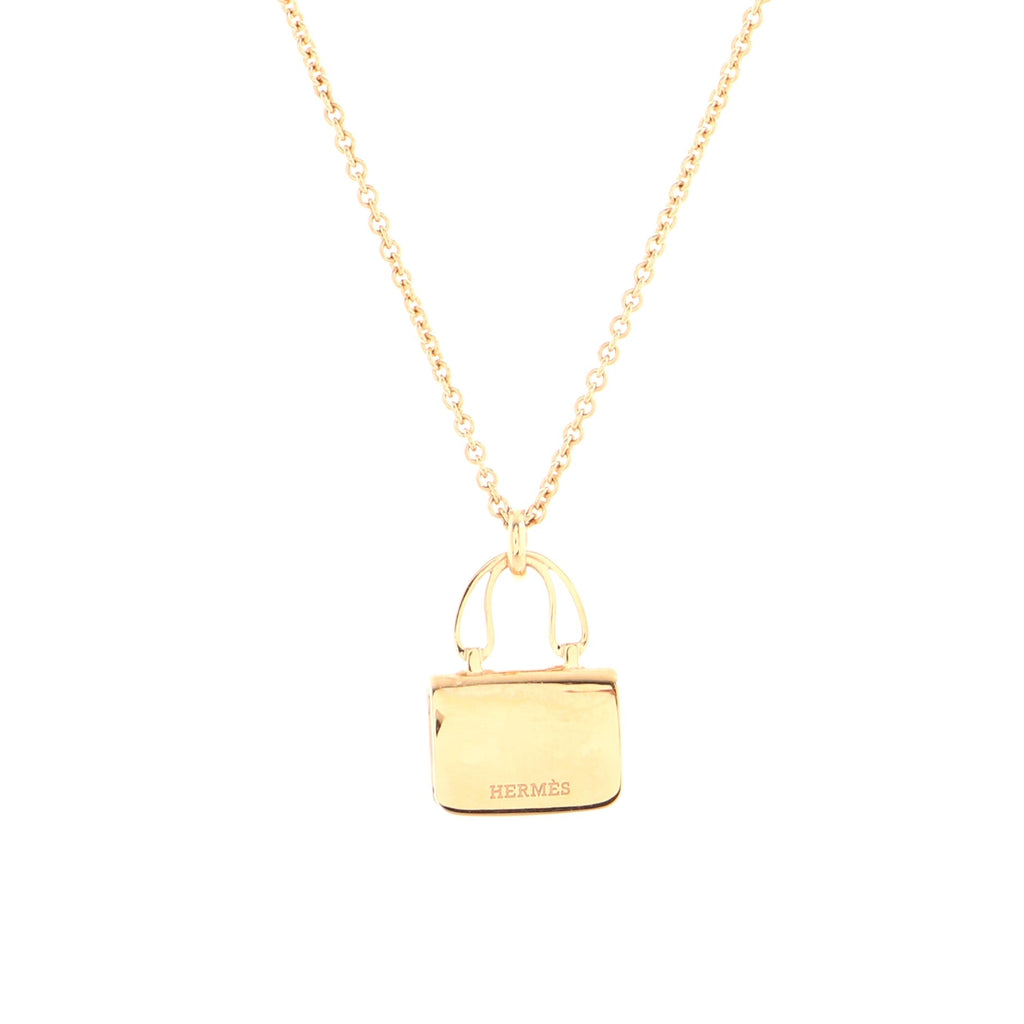 Amulettes Constance Pendant NM Necklace 18K Rose Gold and Pink Sapphires