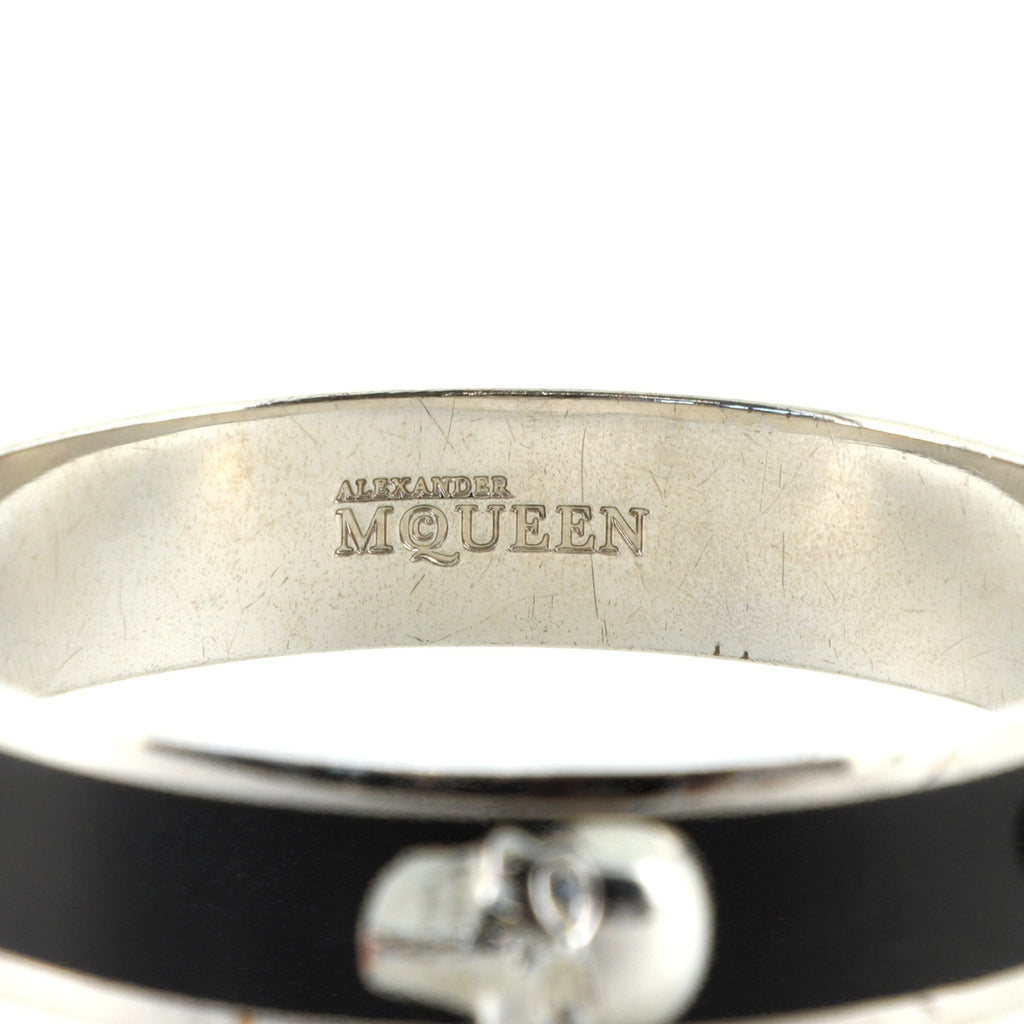 Skull Bangle Bracelet Metal and Enamel Medium