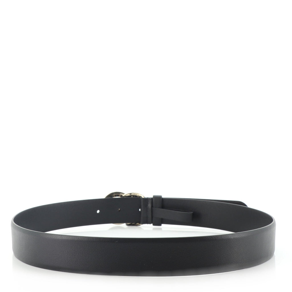 Woven Chain CC Buckle Belt Leather Medium 80