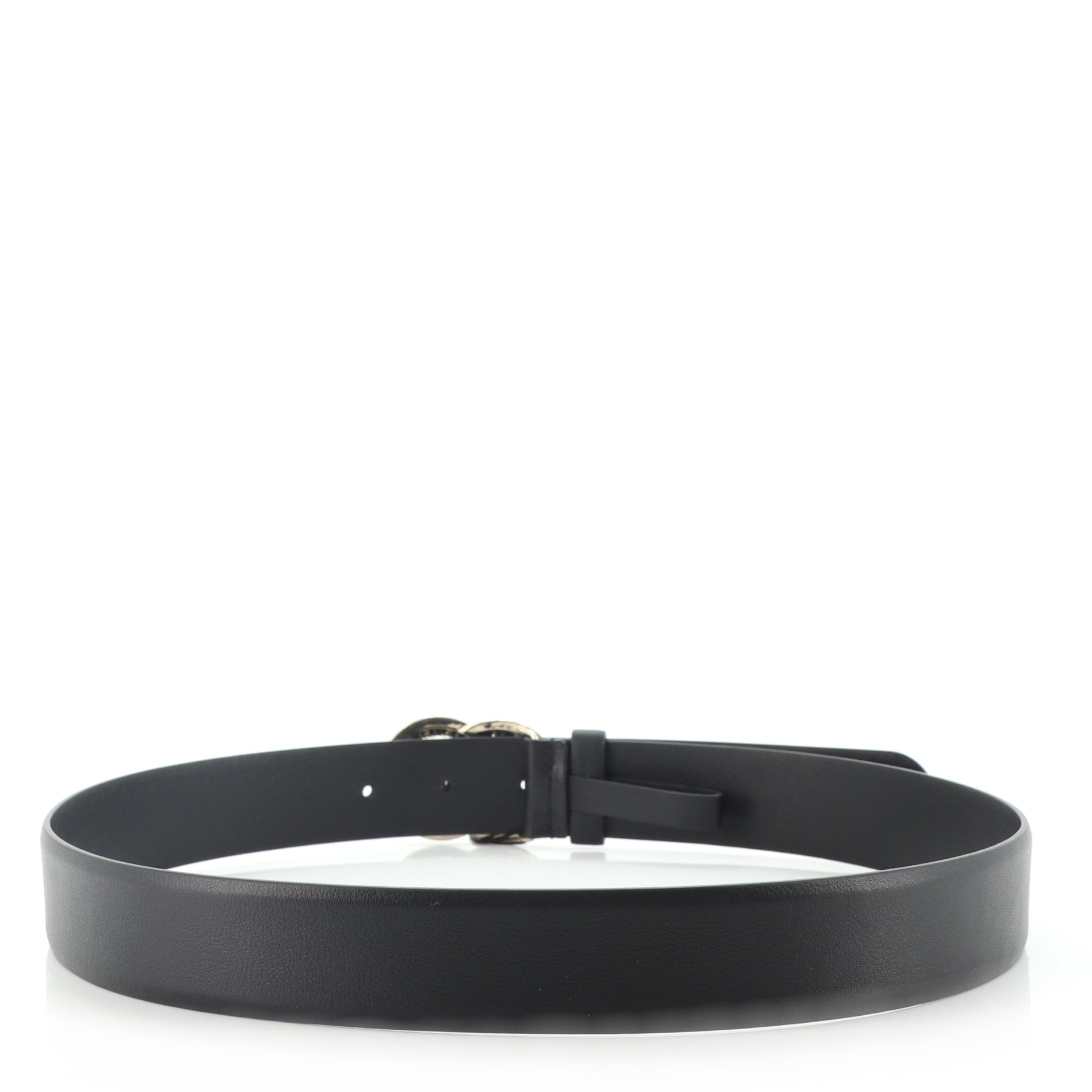 Woven Chain CC Buckle Belt Leather Medium 80