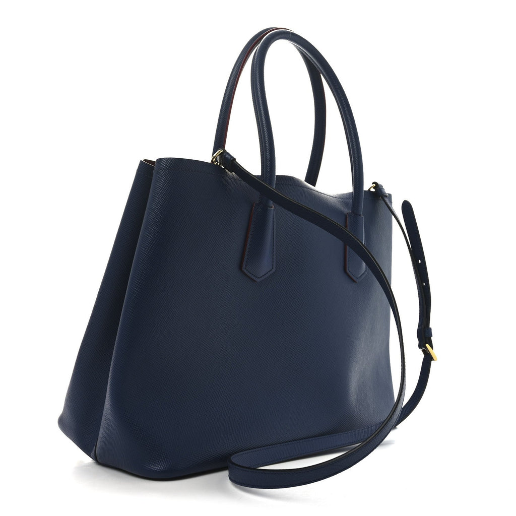 Saffiano Cuir Large Double Bag Bleuette