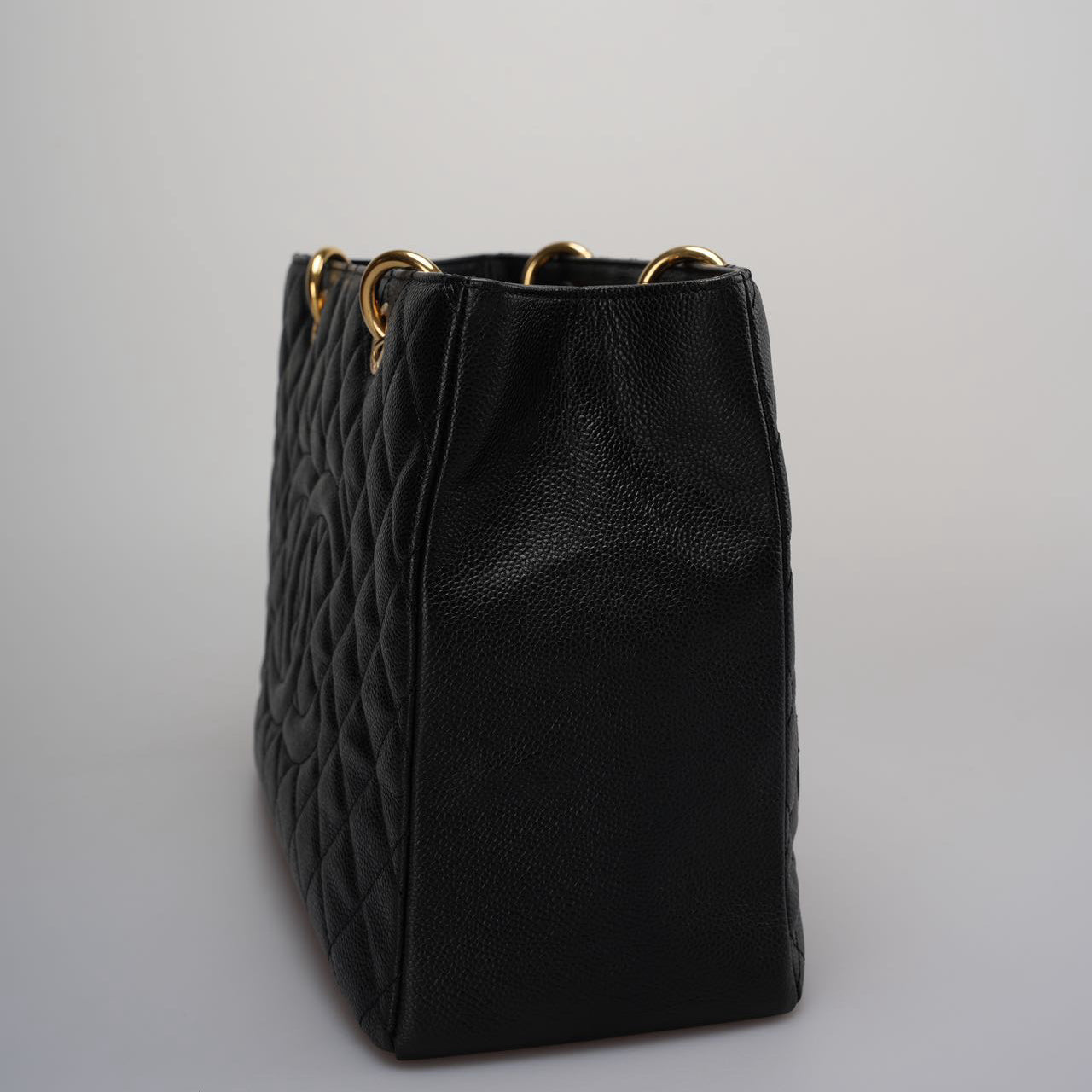 Chanel Medium Grand Shopping Tote Black GST Bag in Caviar Leather with Gold Hardware 2014